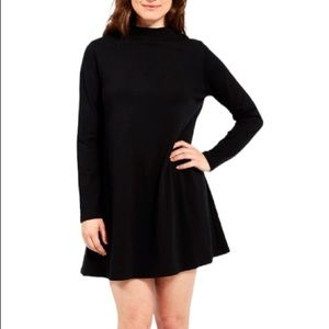Dress shirt shift top mock turtleneck black fashion